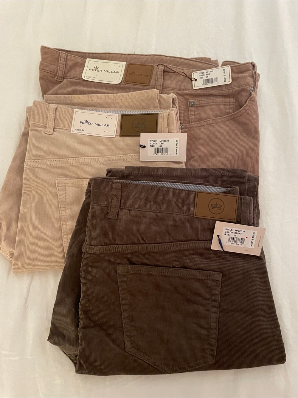 3 Pair Peter Millar Corduroy Jeans